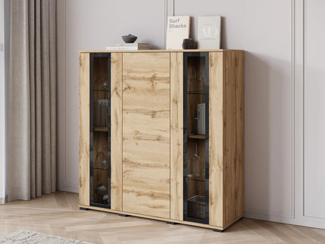 Szekrény CARO HB 120, Szín: Wotan tölgy, Led világítás: Nem