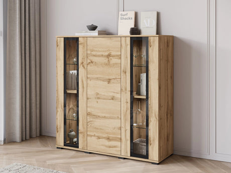 Szekrény CARO HB 120, Szín: Wotan tölgy, Led világítás: Igen