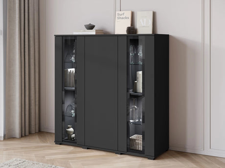 Szekrény CARO HB 120, Szín: Fekete, Led világítás: Igen