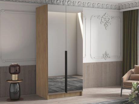 Gardróbszekrény Szafa BONO III, Szín: Fényes fa + Fekete