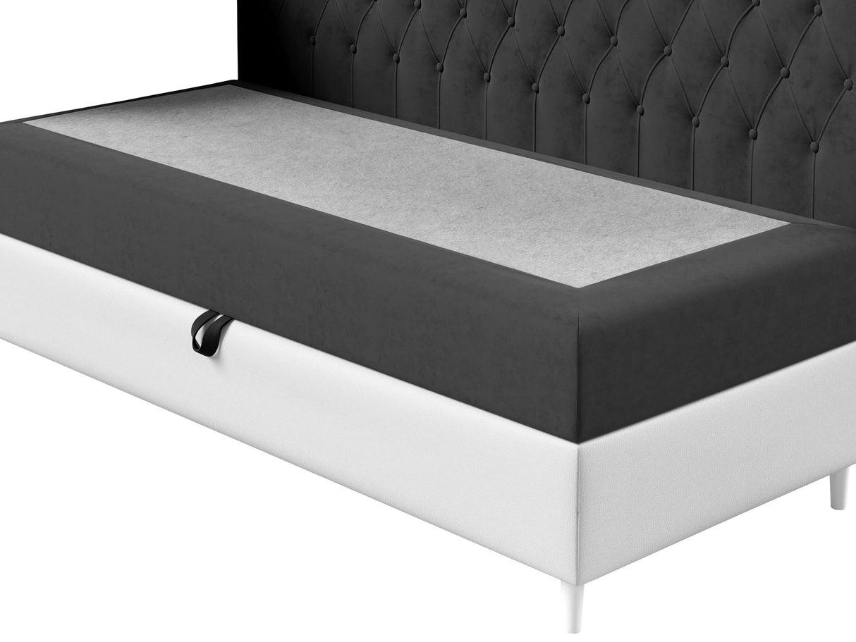 Kontinentális ágy JUNIOR FILIP 2, Szín: Öko bőr Soft 017 + Fresh 1, Alvó felület mérete: 80 x 200 cm