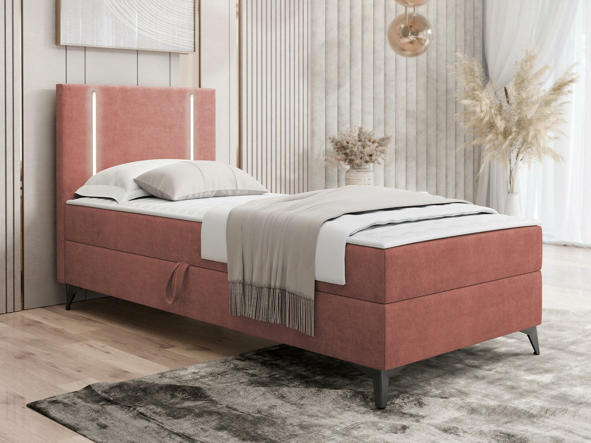 Kontinentális ágy Łóżko kontynentalne ONO z pojemnikiem + TOPPER M, Szín: Manila 29, Alvó felület mérete: 80 x 200 cm, Ágyneműtartó: Bal oldalon