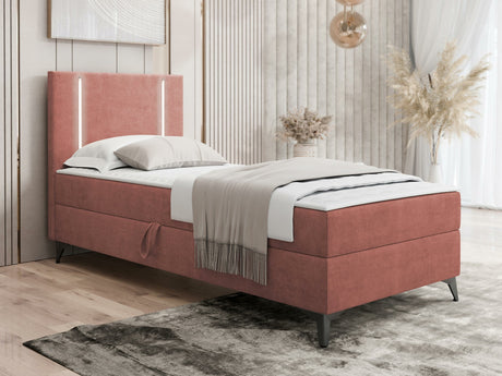 Kontinentális ágy Łóżko kontynentalne ONO z pojemnikiem + TOPPER M, Szín: Manila 29, Alvó felület mérete: 80 x 200 cm, Ágyneműtartó: Bal oldalon