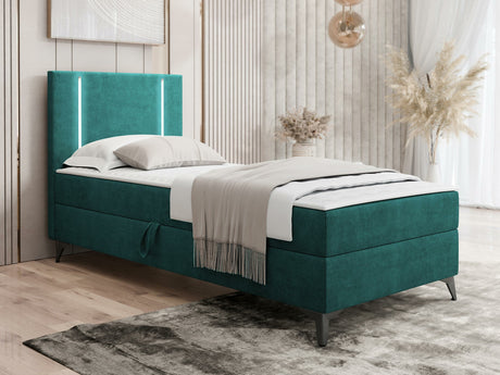 Kontinentális ágy Łóżko kontynentalne ONO z pojemnikiem + TOPPER M, Szín: Manila 37, Alvó felület mérete: 80 x 200 cm, Ágyneműtartó: Bal oldalon