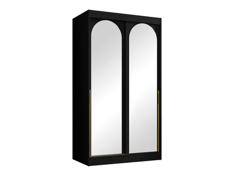 Gardróbszekrény Szafa przesuwna MODIN 120, Szín: Fekete, Fogantyú színe: Aranysárga