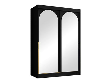 Gardróbszekrény Szafa przesuwna MODIN 150, Szín: Fekete, Fogantyú színe: Aranysárga