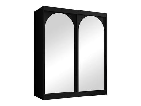 Gardróbszekrény Szafa przesuwna MODIN 180, Szín: Fekete, Fogantyú színe: Fekete