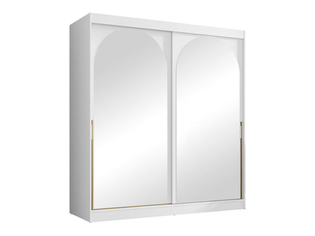 Gardróbszekrény Szafa przesuwna MODIN 200, Szín: Fehér, Fogantyú színe: Aranysárga