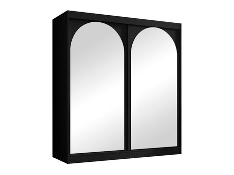 Gardróbszekrény Szafa przesuwna MODIN 200, Szín: Fekete, Fogantyú színe: Fekete