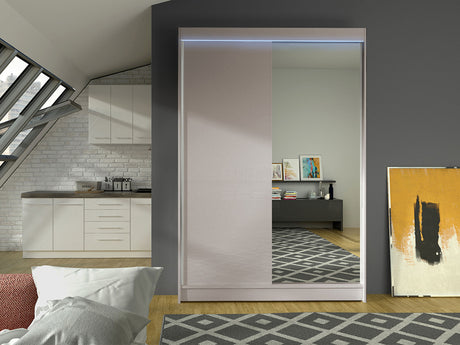 Gardróbszekrény Linem I (Parys I), Szín: Kasmír, Led világítás: Igen