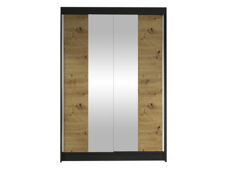 Gardróbszekrény Linem II (Parys II), Szín: Fekete + Artisan tölgy, Led világítás: Nem