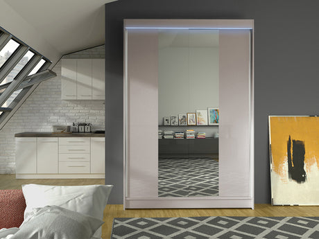 Gardróbszekrény Linem II (Parys II), Szín: Kasmír, Led világítás: Igen