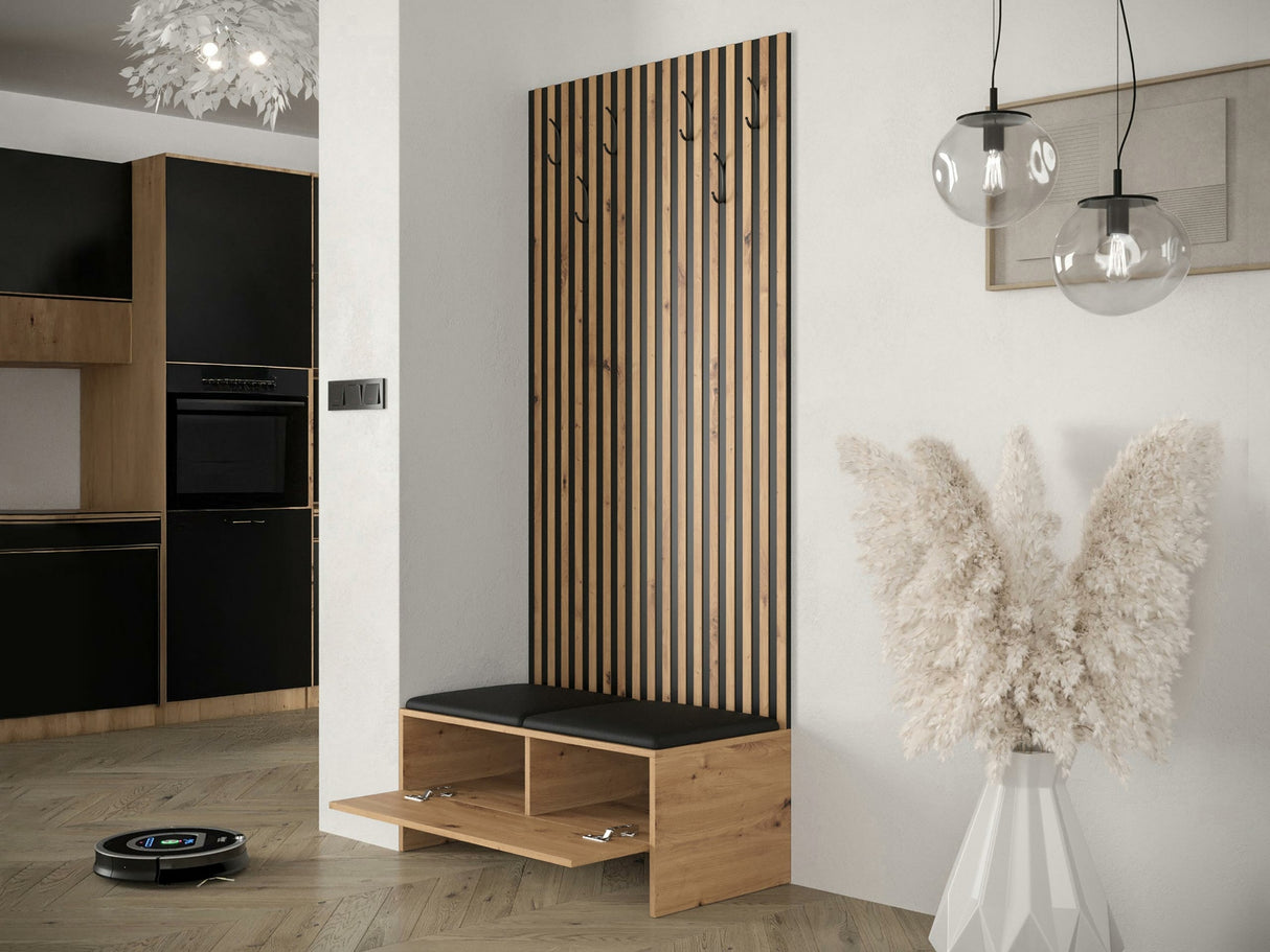 Előszoba garnitúra Balma IV (Esmoltis), Szín: Artisan tölgy + Öko bőr Soft 011