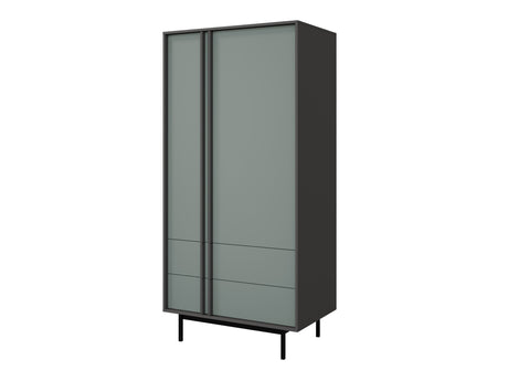 Gardróbszekrény Szafa 2S2D ALSY REG 1 Antracyt/Aloes (Poros zöld)