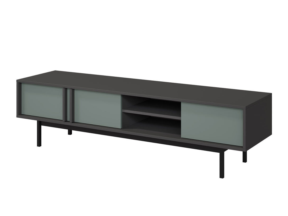 TV-állvány Szafka RTV duża 3D ALSY REG 9 Antracyt/Aloes (Poros zöld)