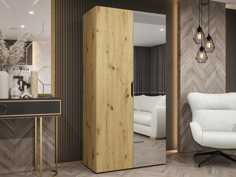 Gardróbszekrény Szafa 100 MALAGA z lustrem, Szín: Artisan tölgy