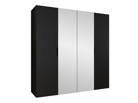 Gardróbszekrény Szafa 200 MALAGA z lustrem, Szín: Fekete
