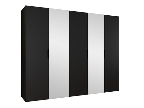 Gardróbszekrény Szafa 250 MALAGA z lustrem, Szín: Fekete