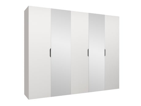 Gardróbszekrény Szafa 250 MALAGA z lustrem, Szín: Fehér