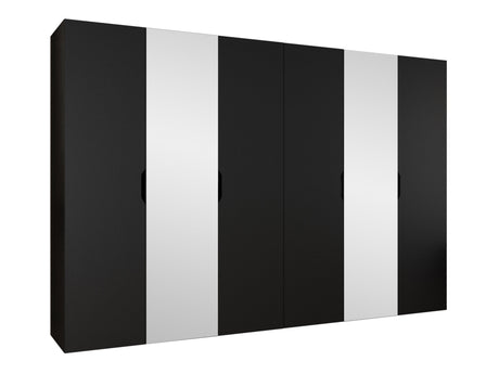 Gardróbszekrény Szafa 300 MALAGA z lustrem, Szín: Fekete