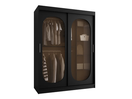 Gardróbszekrény Szafa 150 BAHRAJN, Szín: Fekete, Fiókok: Nem, Led világítás: Nem