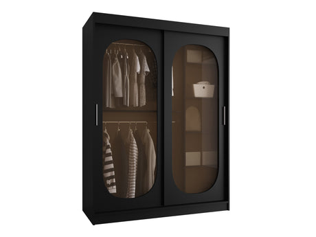 Gardróbszekrény Szafa 150 BAHRAJN, Szín: Fekete, Fiókok: Igen, Led világítás: Nem