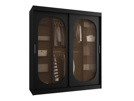 Gardróbszekrény Szafa 180 BAHRAJN, Szín: Fekete, Fiókok: Nem, Led világítás: Nem