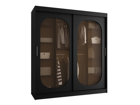 Gardróbszekrény Szafa 180 BAHRAJN, Szín: Fekete, Fiókok: Igen, Led világítás: Nem