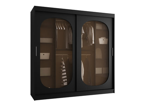 Gardróbszekrény Szafa 200 BAHRAJN, Szín: Fekete, Fiókok: Nem, Led világítás: Nem