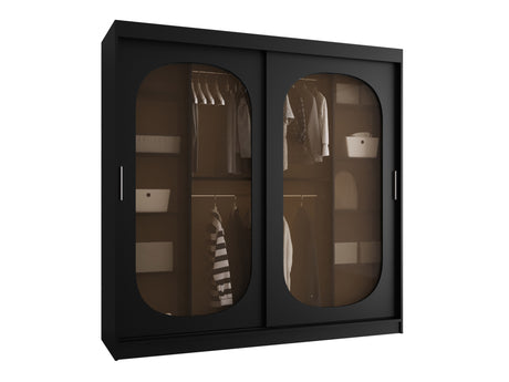 Gardróbszekrény Szafa 200 BAHRAJN, Szín: Fekete, Fiókok: Igen, Led világítás: Nem