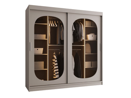 Gardróbszekrény Szafa 200 BAHRAJN, Szín: Kasmír, Fiókok: Nem, Led világítás: Igen