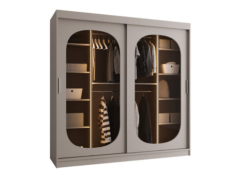 Gardróbszekrény Szafa 200 BAHRAJN, Szín: Kasmír, Fiókok: Igen, Led világítás: Igen