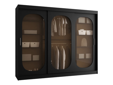 Gardróbszekrény Szafa 250 BAHRAJN, Szín: Fekete, Fiókok: Igen, Led világítás: Nem