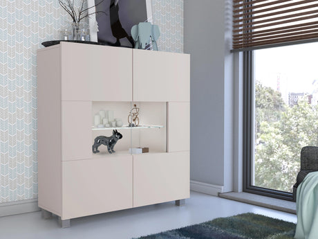 Szekrény Calabrini (Bralani BR01), Led világítás: Igen fehér, Szín: Kasmír