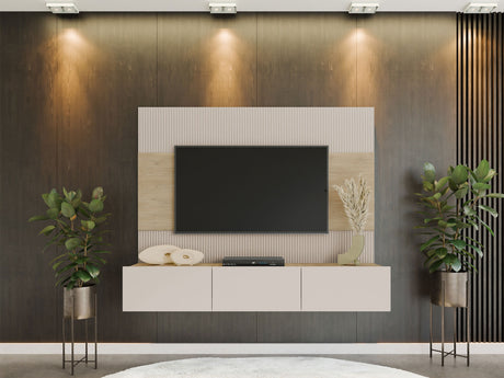 Nappali szett Szafka RTV 180x150 DEROMI, Szín: Beige + Tölgy