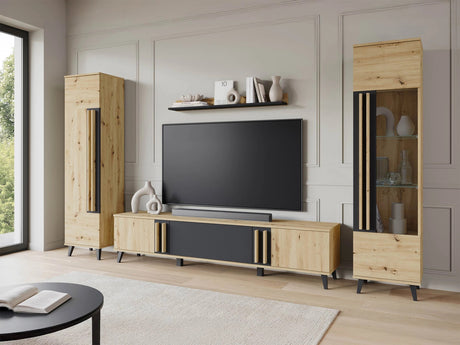 Nappali szett HELSINKI II, Szín: Artisan tölgy + Grafit, Led világítás: Nem