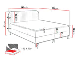 Kontinentális ágy BOX BEST 1, Szín: Coral 50, Alvó felület mérete: 140 x 200 cm 4129109