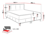 Kontinentális ágy BOX BEST 2, Szín: Coral 15, Alvó felület mérete: 160 x 200 cm 4129162