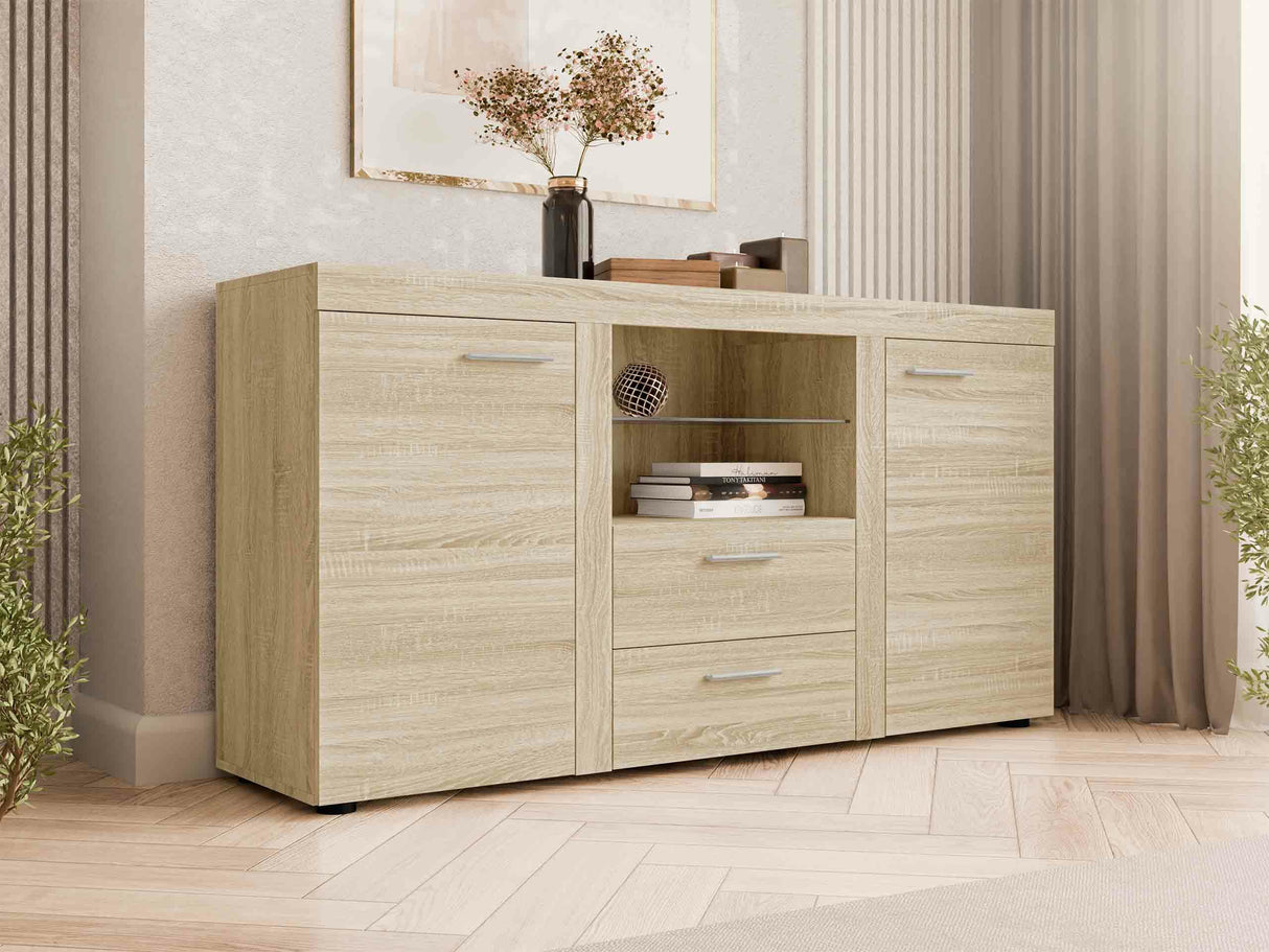 Komód Rumba (Rodos), Led világítás: Nem, Szín: Sonoma tölgy 4133295