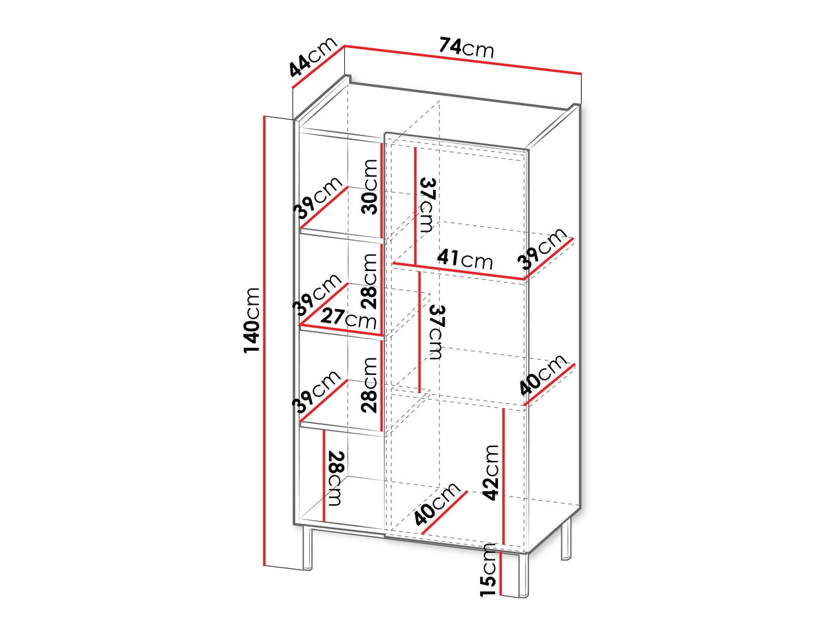 Könyvespolc Regał SYSTEM 72, Szín: Kasmír + Tölgy 4137596