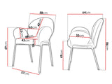 Szék készlet Krzesło MUZ/DC/1261/GL (2szt), Szín: Fekete