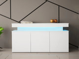 Szekrény 3D 160 GLOSSA + LED (Lestirola), Szín: Fehér + Fényes fehér 4198164