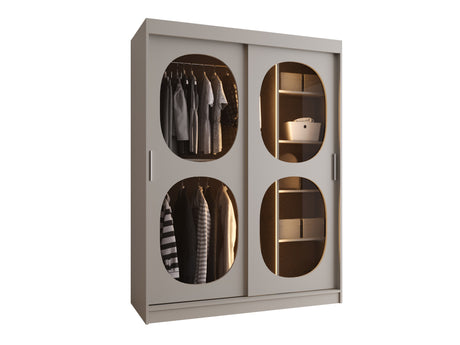 Gardróbszekrény Szafa 150 BAHRAJN 2, Szín: Kasmír, Fiókok: Nem, Led világítás: Igen