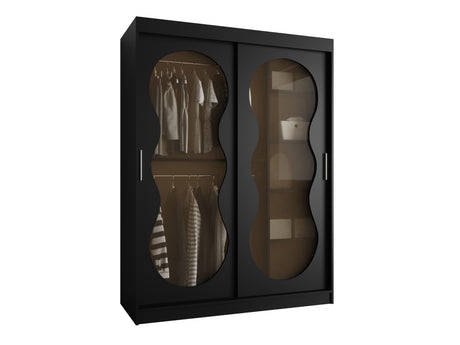 Gardróbszekrény Szafa 150 BAHRAJN 3, Szín: Fekete, Fiókok: Nem, Led világítás: Nem