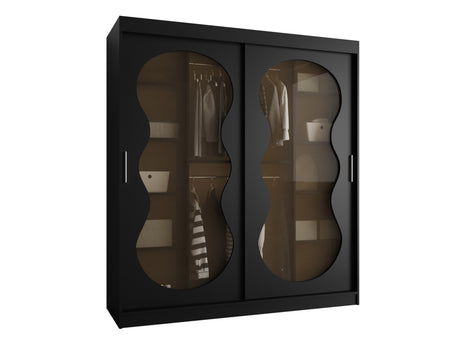 Gardróbszekrény Szafa 180 BAHRAJN 3, Szín: Fekete, Fiókok: Nem, Led világítás: Nem