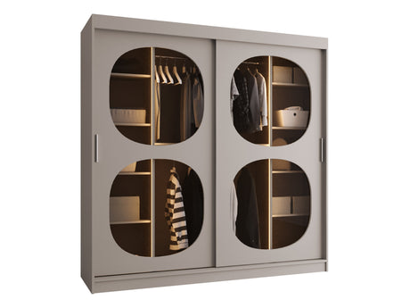 Gardróbszekrény Szafa 200 BAHRAJN 2, Szín: Kasmír, Fiókok: Nem, Led világítás: Igen