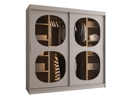 Gardróbszekrény Szafa 200 BAHRAJN 2, Szín: Kasmír, Fiókok: Igen, Led világítás: Igen