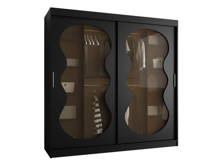 Gardróbszekrény Szafa 200 BAHRAJN 3, Szín: Fekete, Fiókok: Nem, Led világítás: Nem