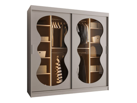 Gardróbszekrény Szafa 200 BAHRAJN 3, Szín: Kasmír, Fiókok: Nem, Led világítás: Igen