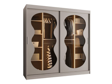 Gardróbszekrény Szafa 200 BAHRAJN 3, Szín: Kasmír, Fiókok: Igen, Led világítás: Igen